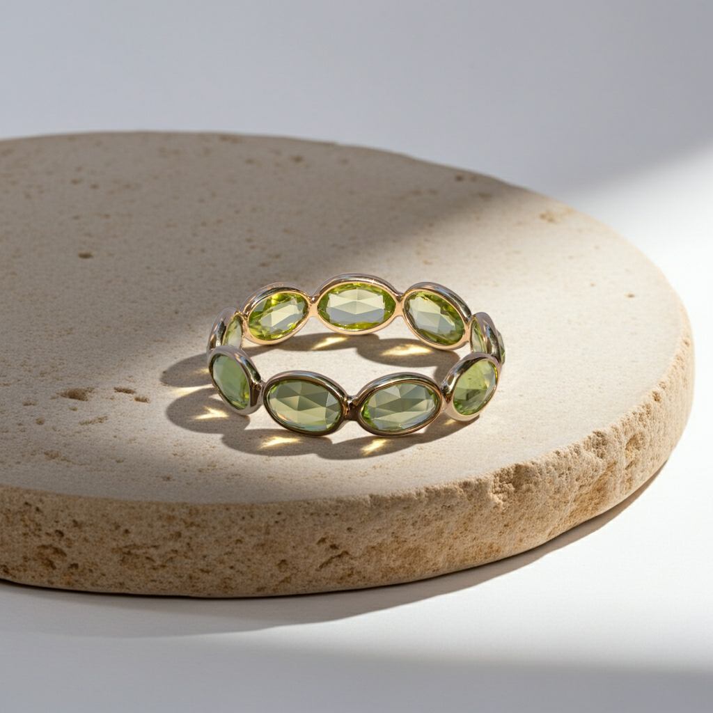 Peridot Eternity Ring aus Gold